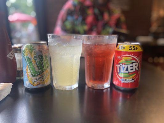 Lilt and Tizer soda