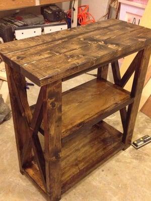 Rustic cross small console table