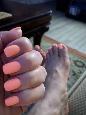 Mani by Hannah pedi by Holly. Love my gel mani pedi