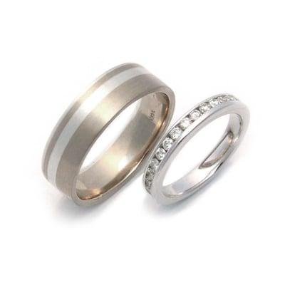 Custom coordinating wedding bands.