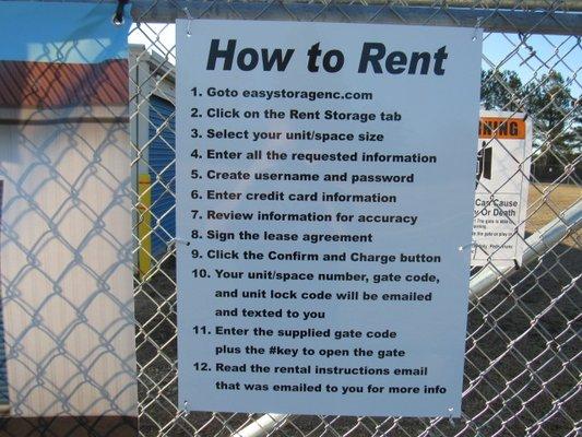 Renting Instructions