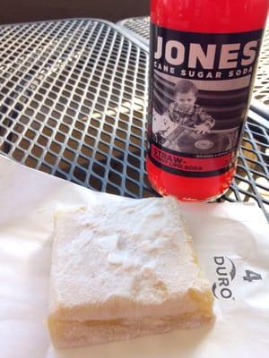 Lemon bar! It was delicious!!! And I was ecstatic that they sell Jones soda! :)