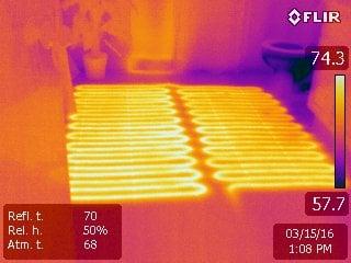 In floor electric heat in bathroom