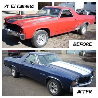 1971 Chevy El Camino after restoration and color change. Took 1st place in the 2010 Chevelle and El Camino show this year in it'