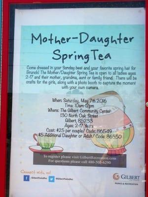 Mother-Daughter Spring Tea on May 7, 2016