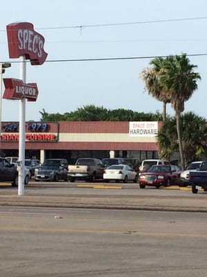 Space City Hardware located in strip center along w/ Specs Liquor store