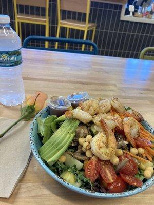 Build your own salad with grilled shrimp