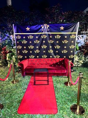 VIP area setup for the guest of honor