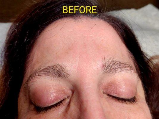 Before brow wax