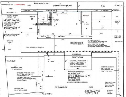 EXCAVATION PLANS - WE DRAW AND DESIGN - BUILD YOUR OWN POOL - 400SF - ALL PLANS AND INFO FOR OWNER BUILDER $400 - PLANS - SUB LIST , SAVE