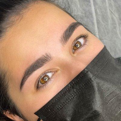 Brow tint and shape