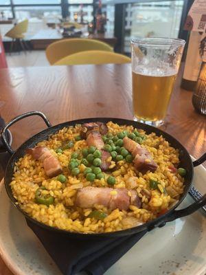 Pork belly paella with jalapeño kick