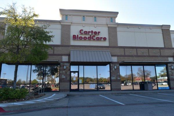 Carter BloodCare Mansfield donor center front entrance