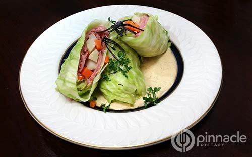 Corned Beef and Carrot stuffed Cabbage with Mustard Cream Sauce