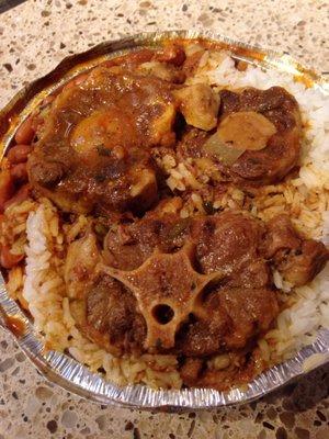 Oxtail with rice and beans