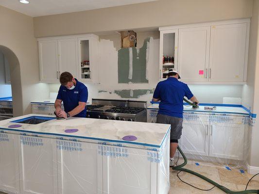 Our guys, Josh & Martin working on a counter top!