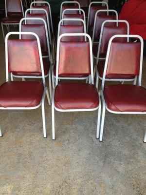 Dining room/ Fellowship hall chairs reupholster at Presbyterian church in WS