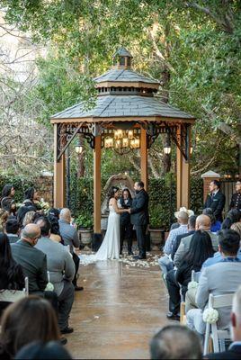 The beautiful garden with gazebo.