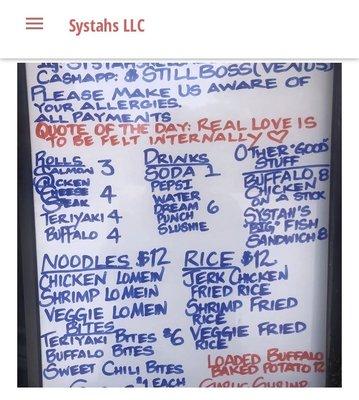 Systahs menu