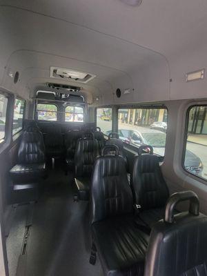 Sprinter van can accommodate 16 passenger with luggage.