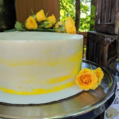 This Royal Wedding cake is made with lemon and elderflower flavors.