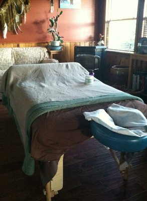 This is my massage table, where you can feel supported to release any stress or discomfort your feeling