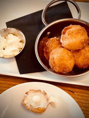 Hush Puppies with honey butter.