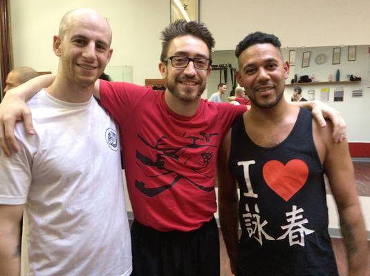 3 generations of Wing Tsun. Head instructor José with his Sifu 師父 Alex and his student Nate!