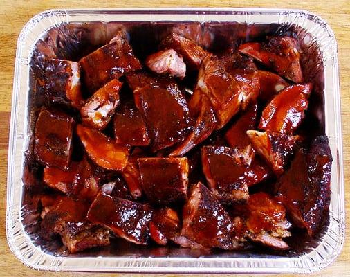 Smoked Rib Tips with BBQ sauce