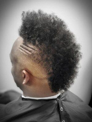 Mohawk with lines