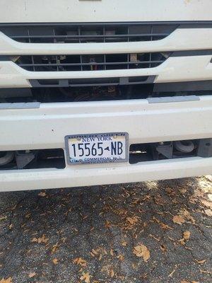 License plate of the truck used to steal our belongings.