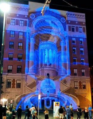 Lit up for Blink Cincinnati in blue