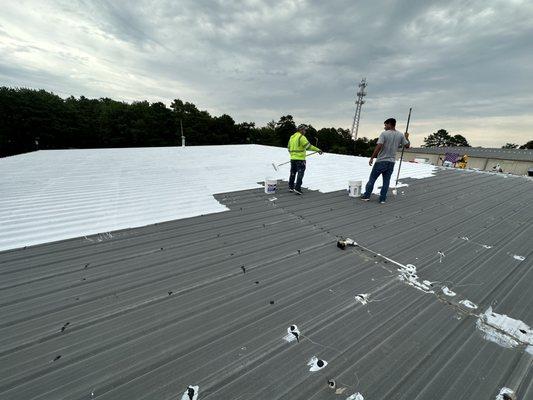 Silicone roof application