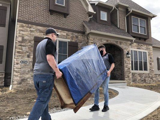 Moving customers into their newly built home