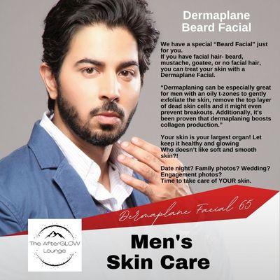 Men's Dermaplane Facial, great for all men who would like to exfoliate and refresh their skin