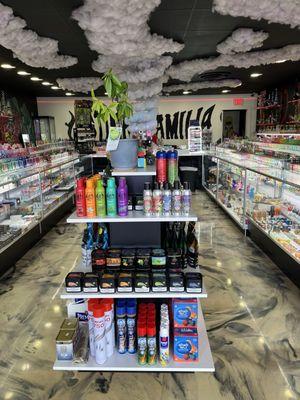 Smoke and hookah accessories and front of store