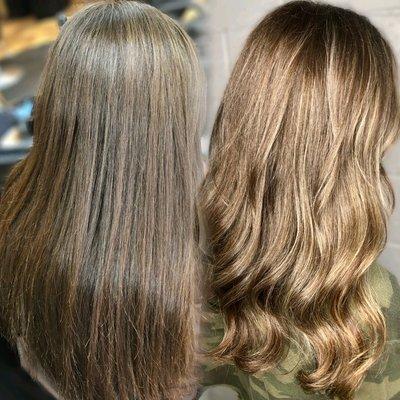 Before and after teasylights and tone by Katie