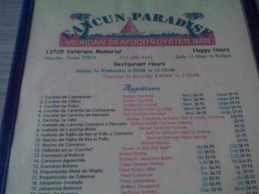 menu cover