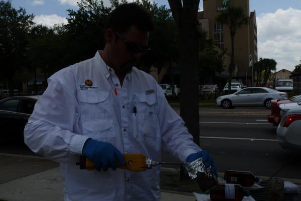 Screening soil at a large development in Gainesville