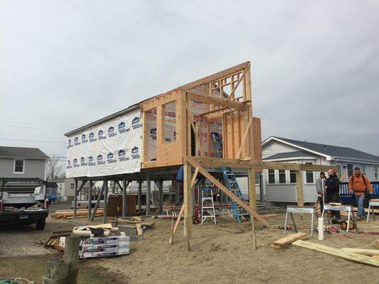 house raising, remodel and addition Westbrook (in progress)