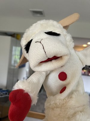 Lamb puppet.