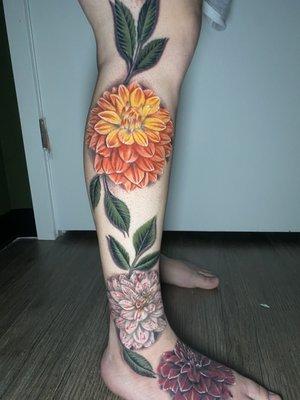 Healing Dahlia with leaves