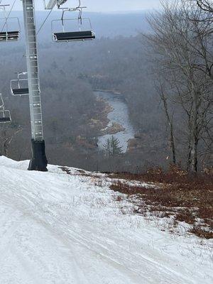 Gorge trail can be seen from the slopes. Photo doesn't do it justice.