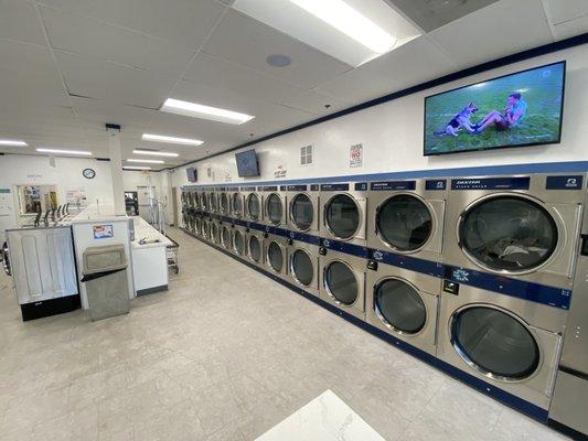 Our wall of brand new highly efficient dryers