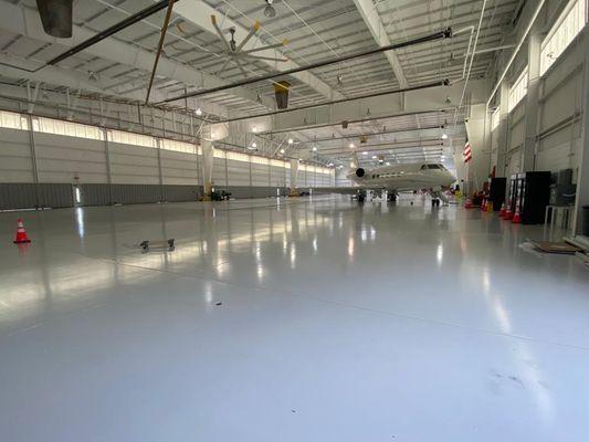 Private jet hangar at Teterboro Airport.