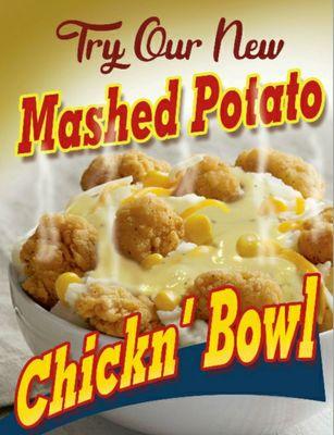 Mashed potato Chicken bowl with golden gravy!