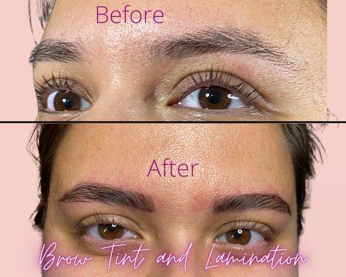 Eyebrow lamination and Tint