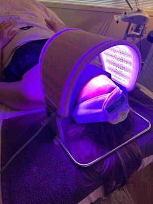 Top of the line LED system used in skin care facials.