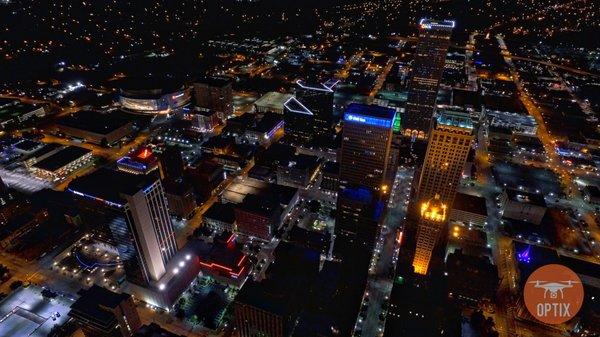 Philtower in downtown Tulsa from a drone.