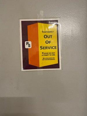 Elevator out of service.